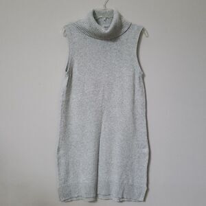 Halogen Sweater Tunic Dress Womens sz Medium Cashmere Blend Dove Gray